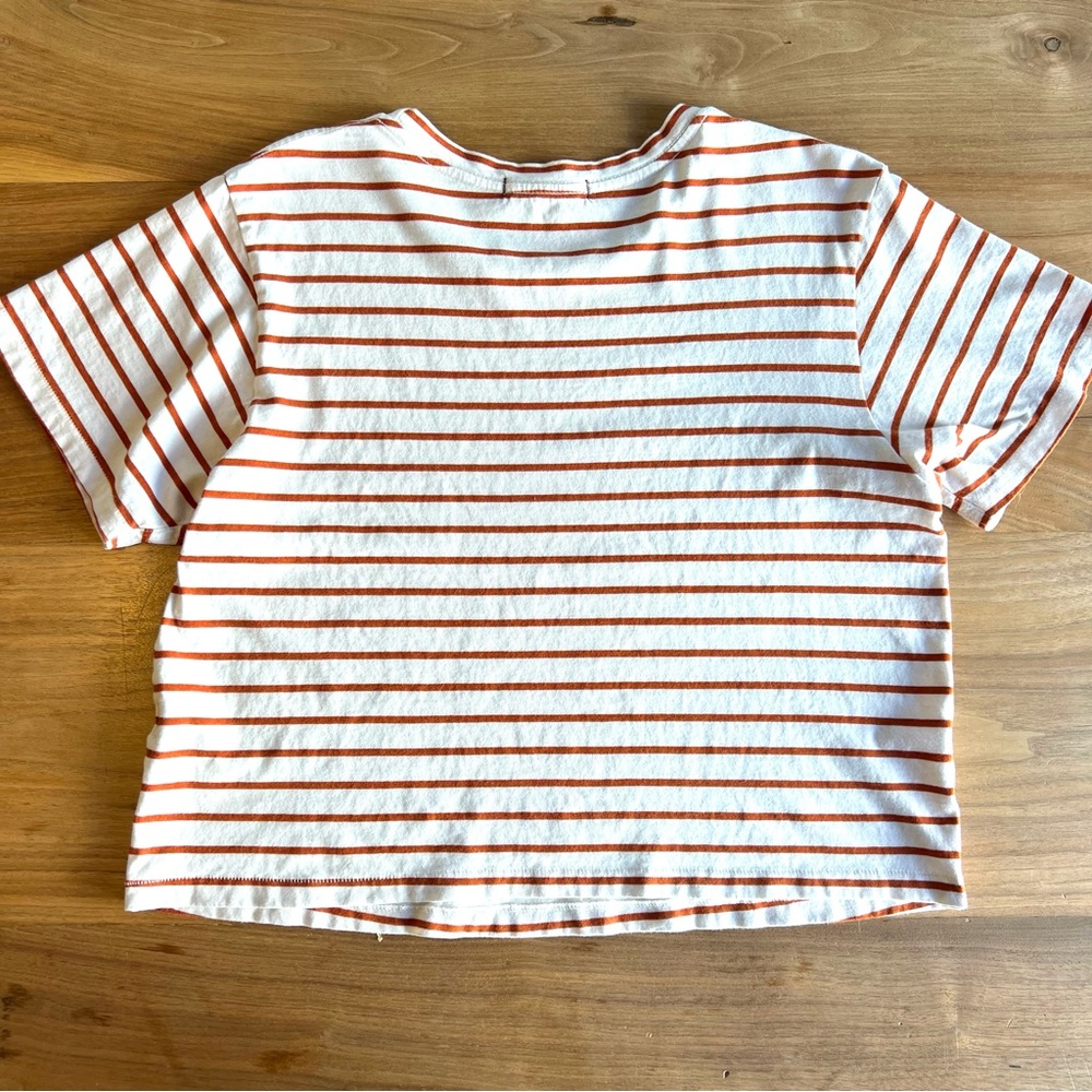 AMO Babe Cotton Striped Cropped Tee Size XL - Picture 4 of 7